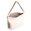 Bolsa Hobo Couro Off White/Marrom - imagem 4