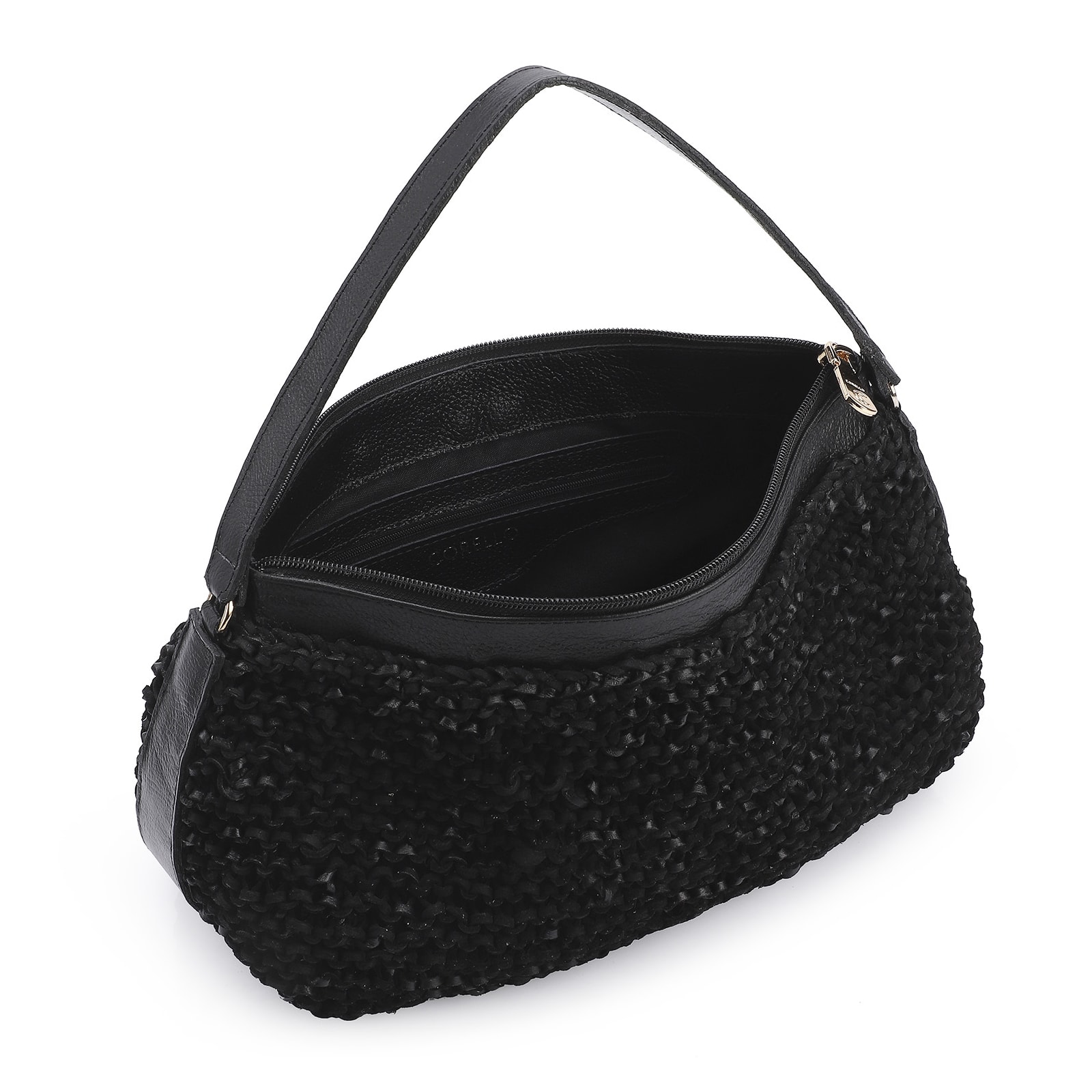 Bolsa Hobo Couro Preto