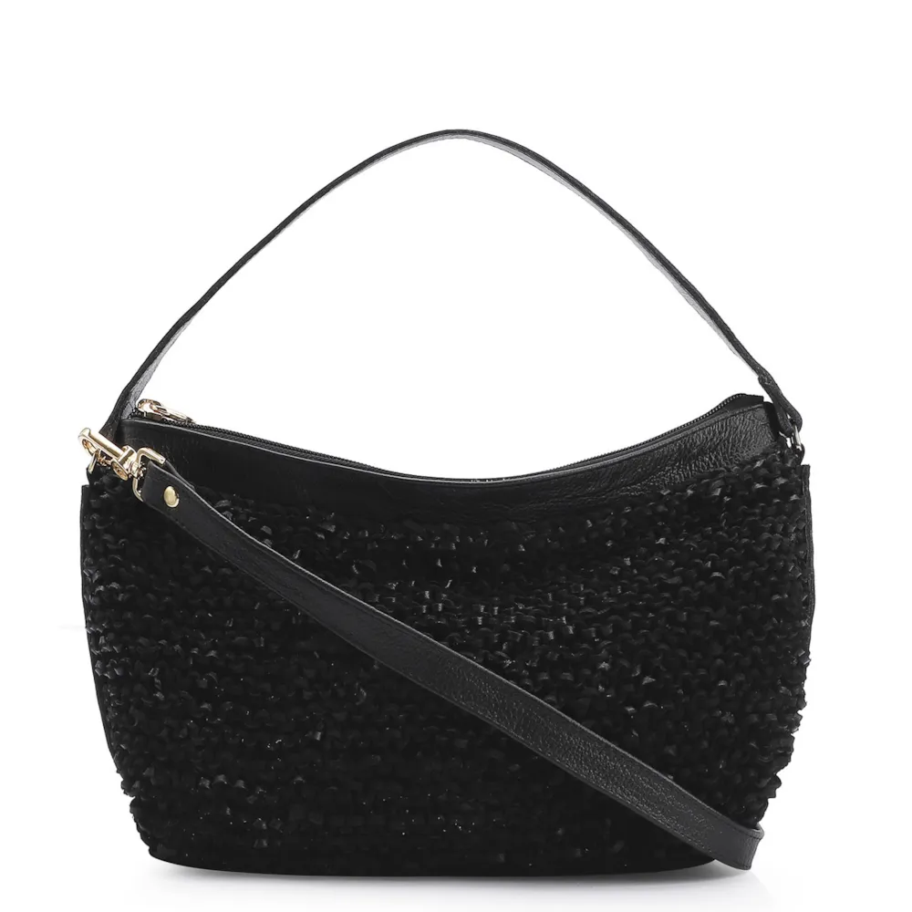 Bolsa Hobo Couro Preto