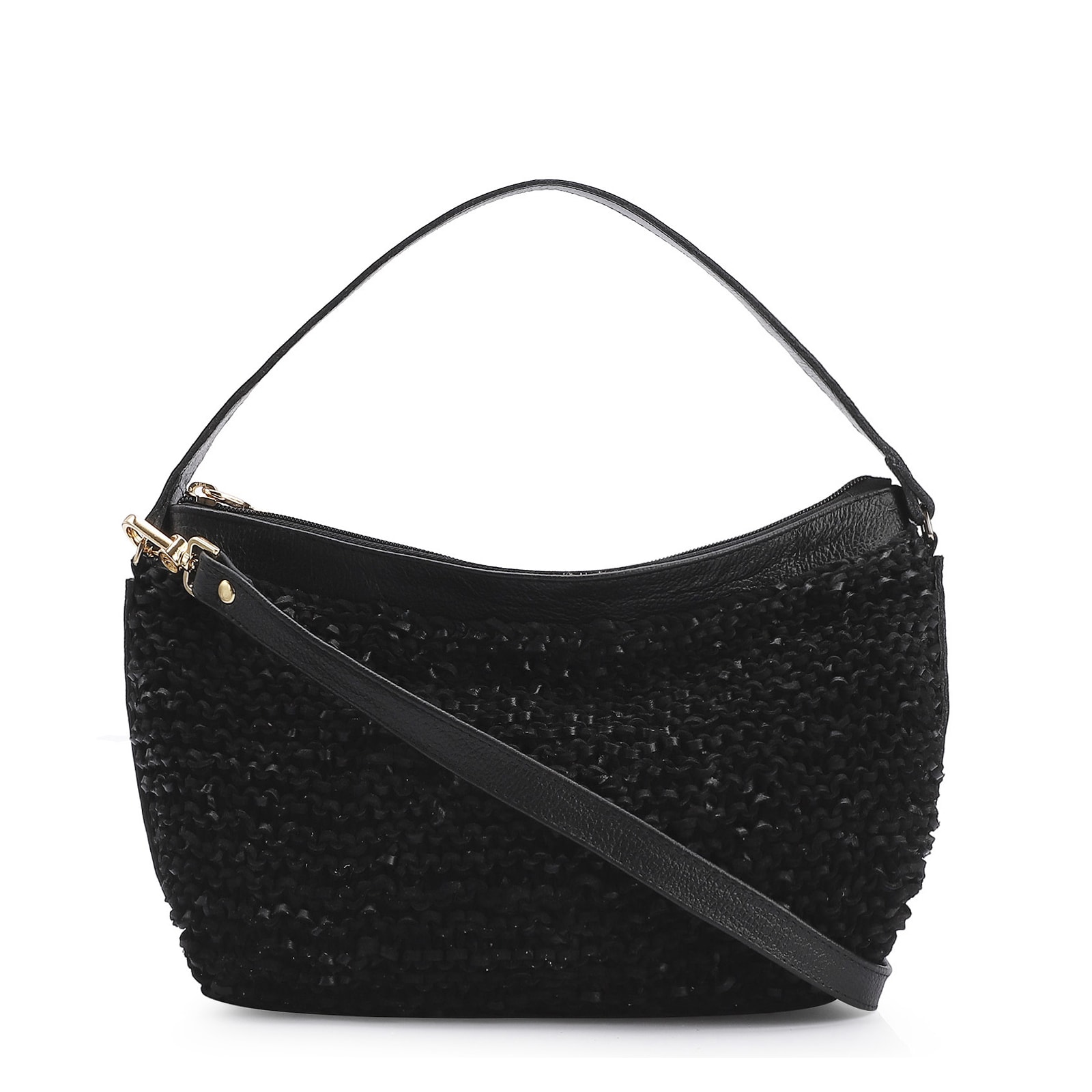 Bolsa Hobo Couro Preto