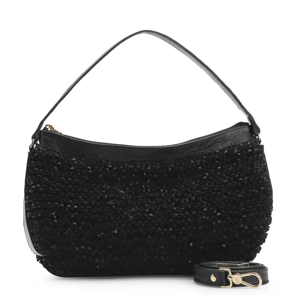 Bolsa Hobo Couro Preto - imagem 2