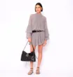 Bolsa Hobo Couro Preto - imagem 8