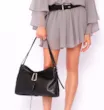 Bolsa Hobo Couro Preto - imagem 2