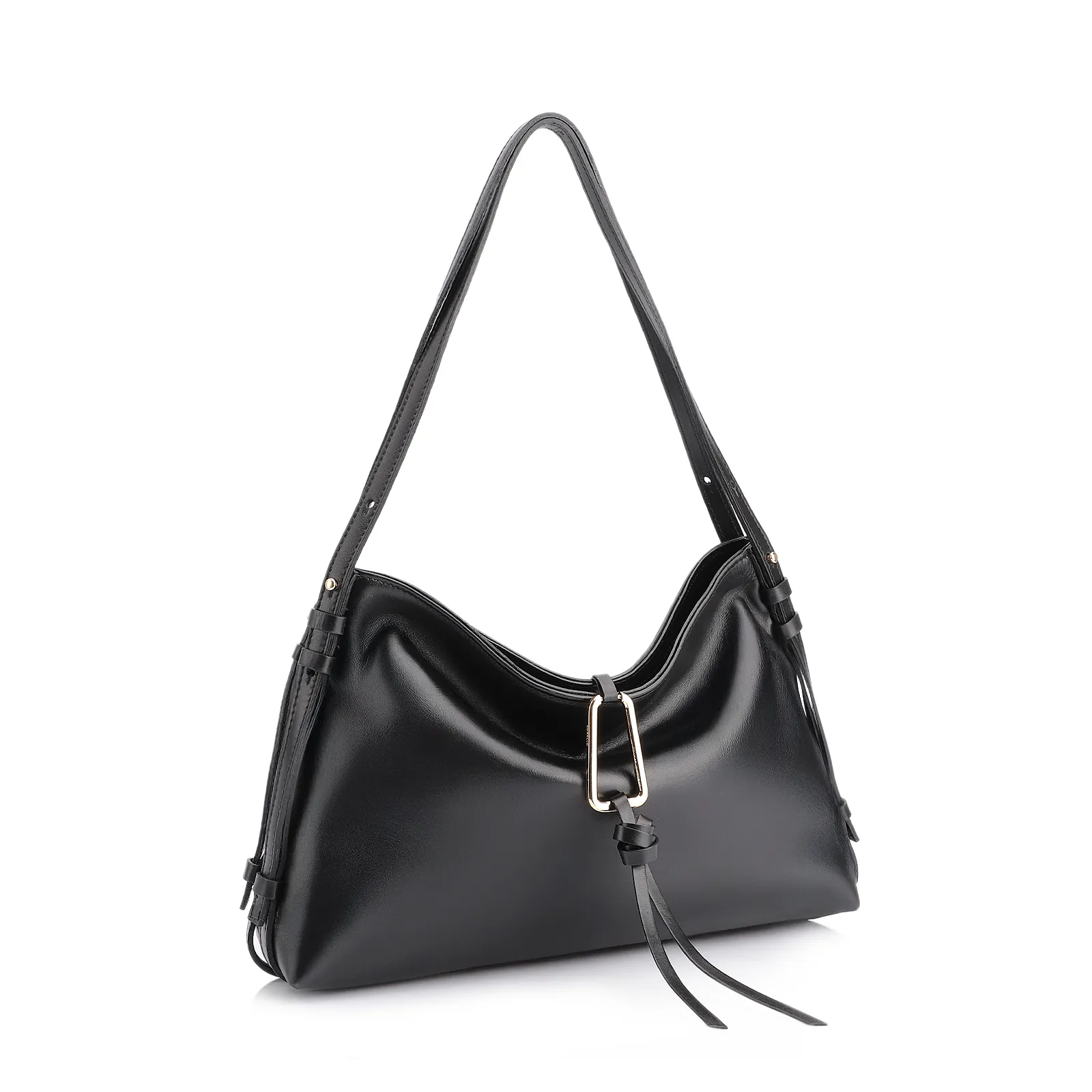 Bolsa Hobo Couro Preto