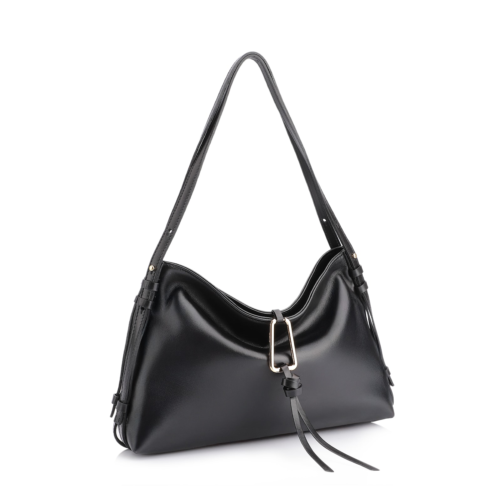 Bolsa Hobo Couro Preto