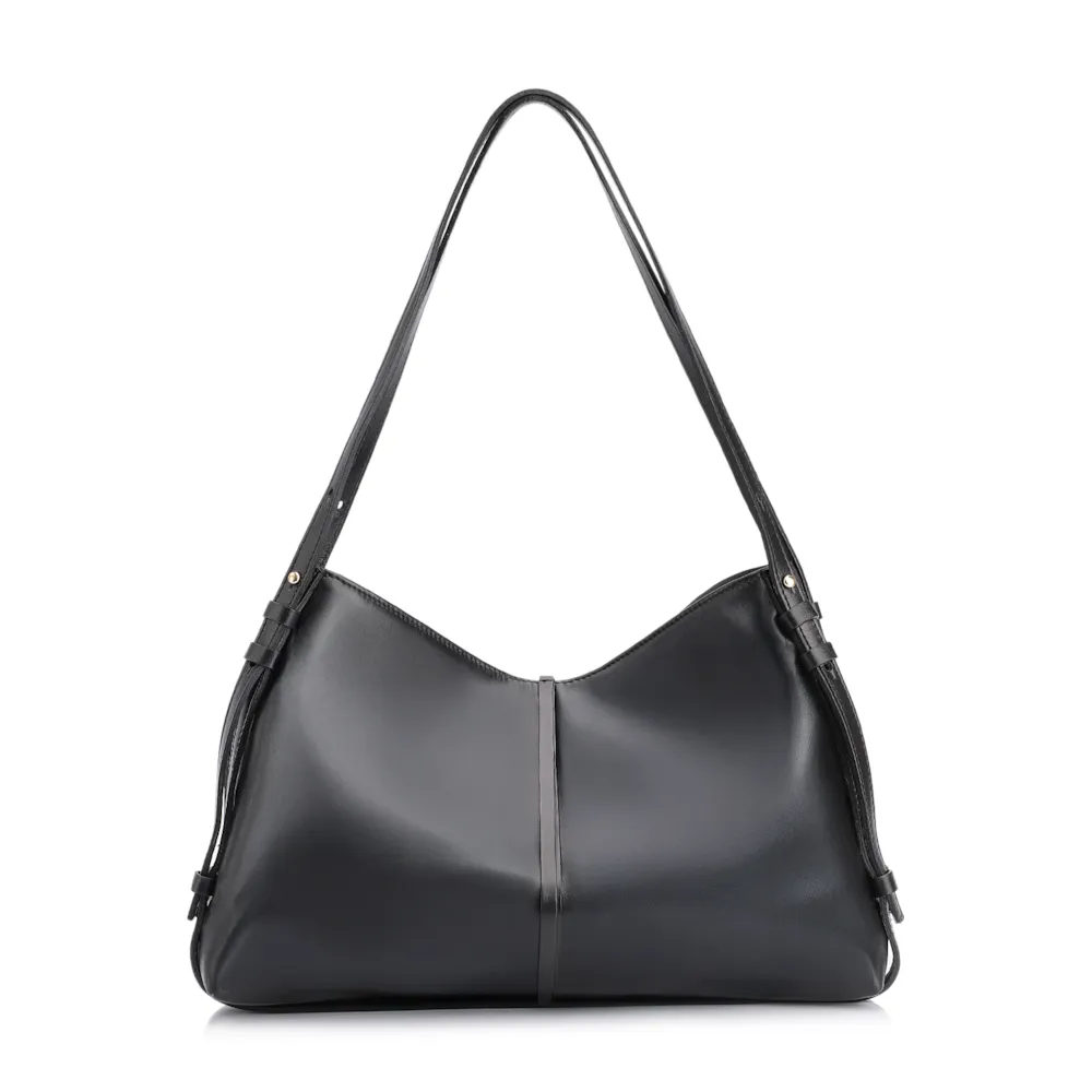Bolsa Hobo Couro Preto - imagem 4