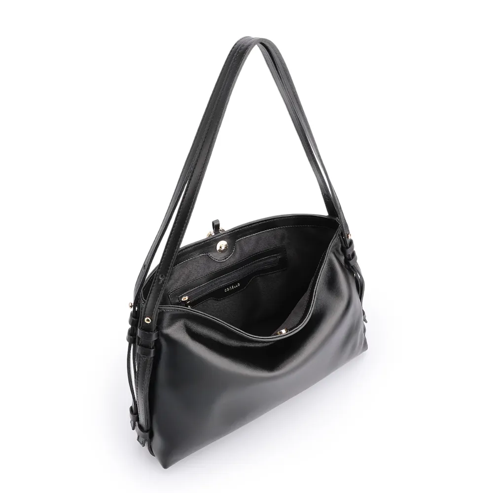 Bolsa Hobo Couro Preto - imagem 5