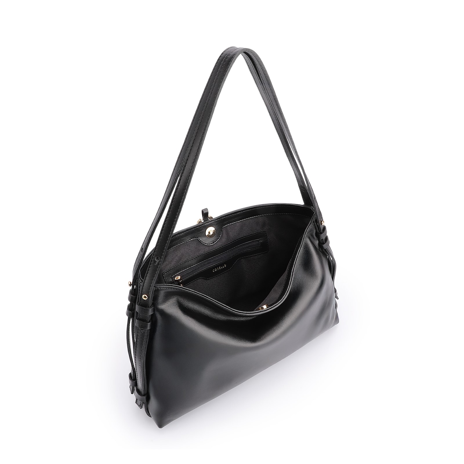 Bolsa Hobo Couro Preto
