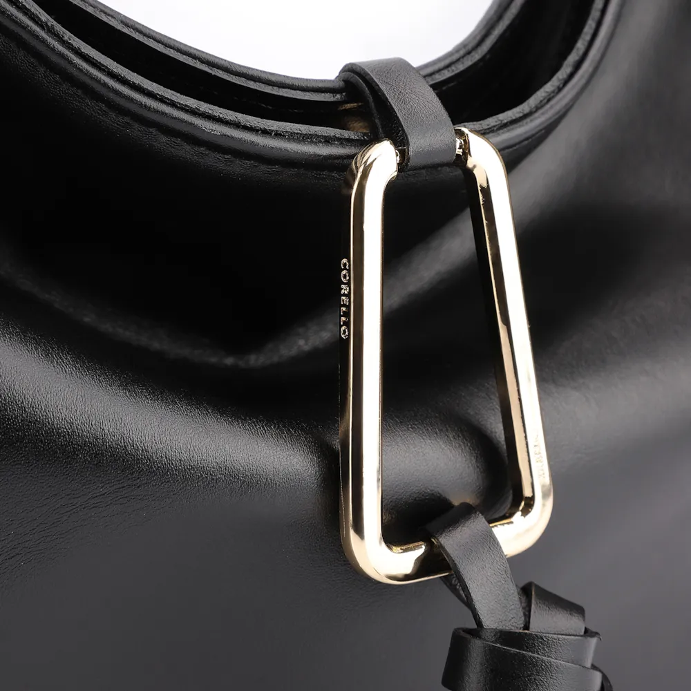 Bolsa Hobo Couro Preto - imagem 6