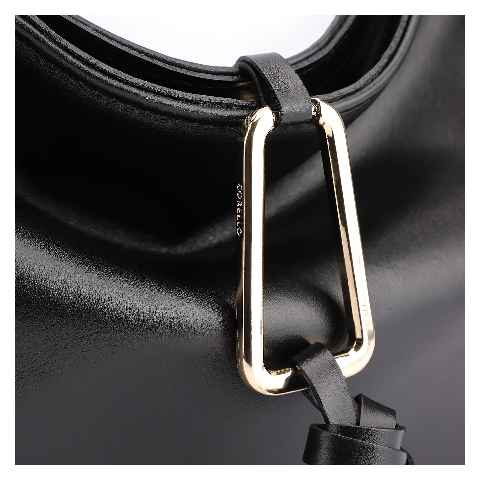 Bolsa Hobo Couro Preto