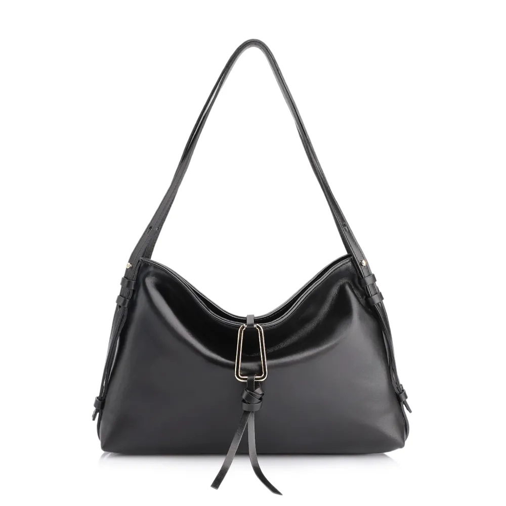 Bolsa Hobo Couro Preto