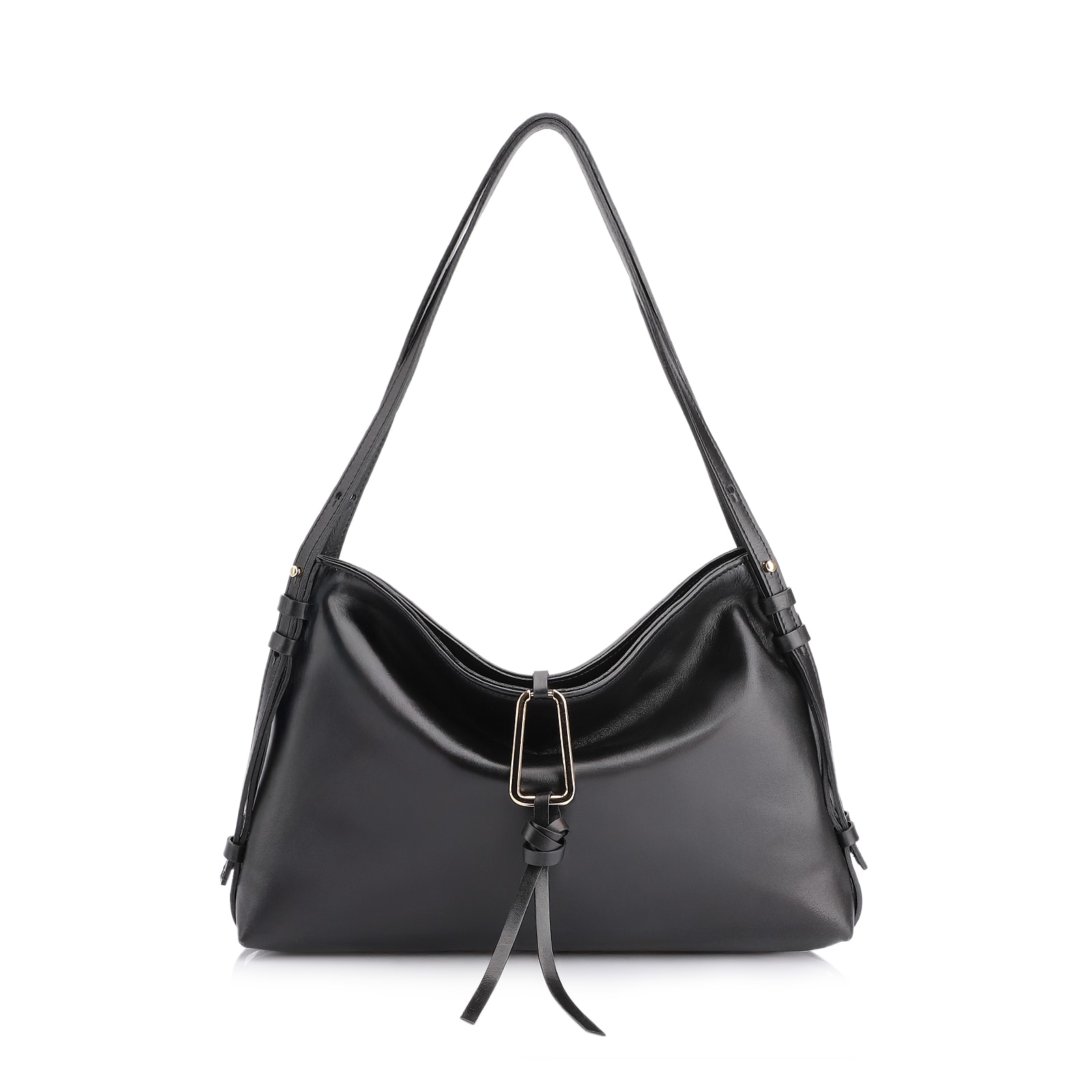 Bolsa Hobo Couro Preto