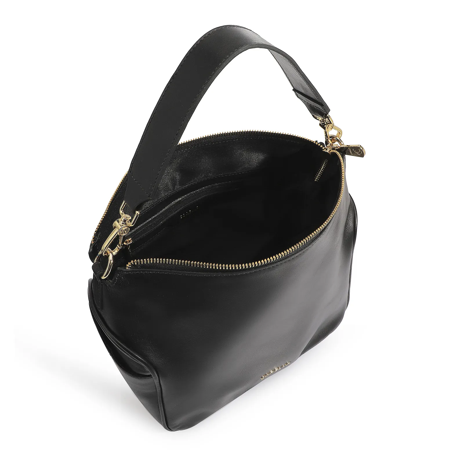 Bolsa Hobo Couro Preto