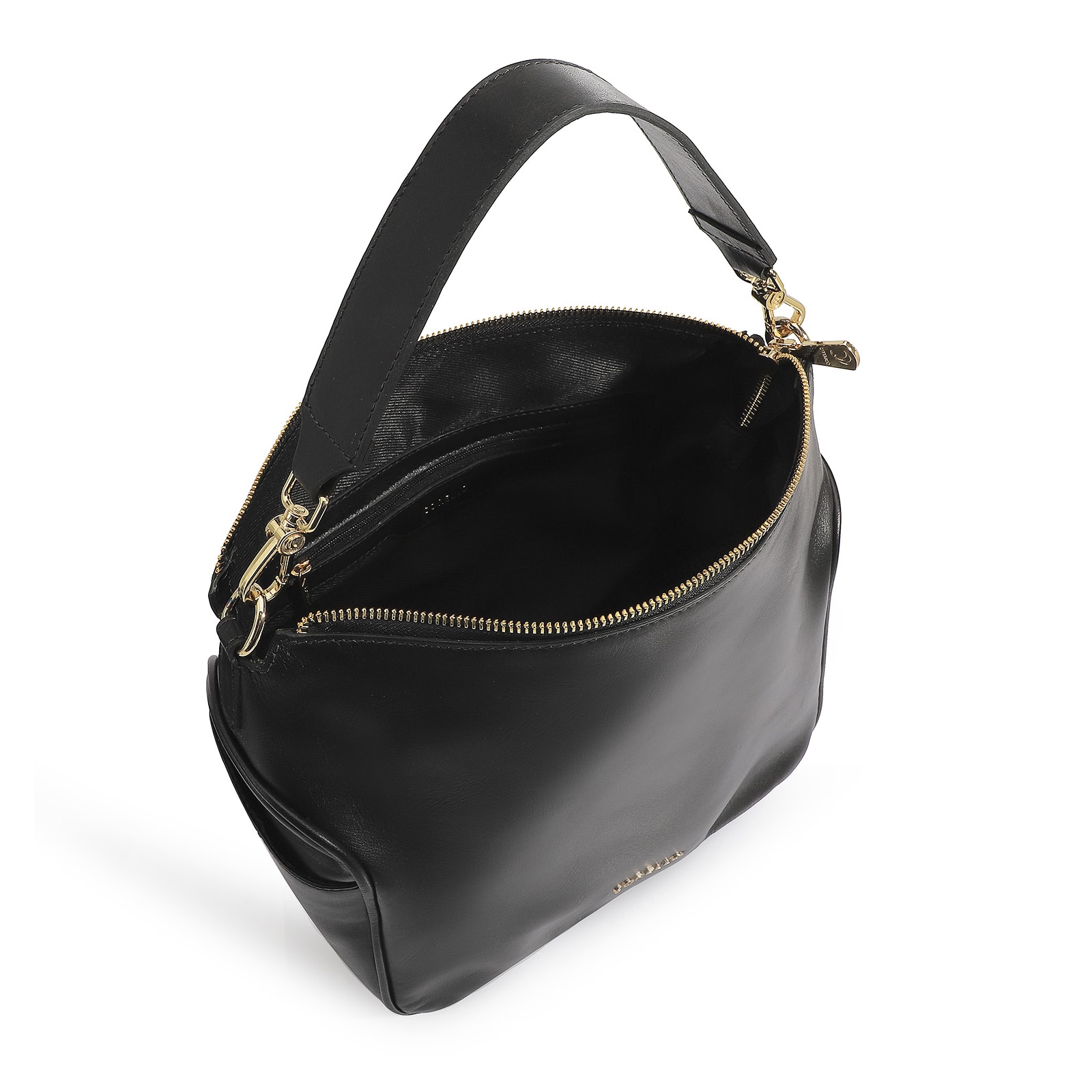 Bolsa Hobo Couro Preto