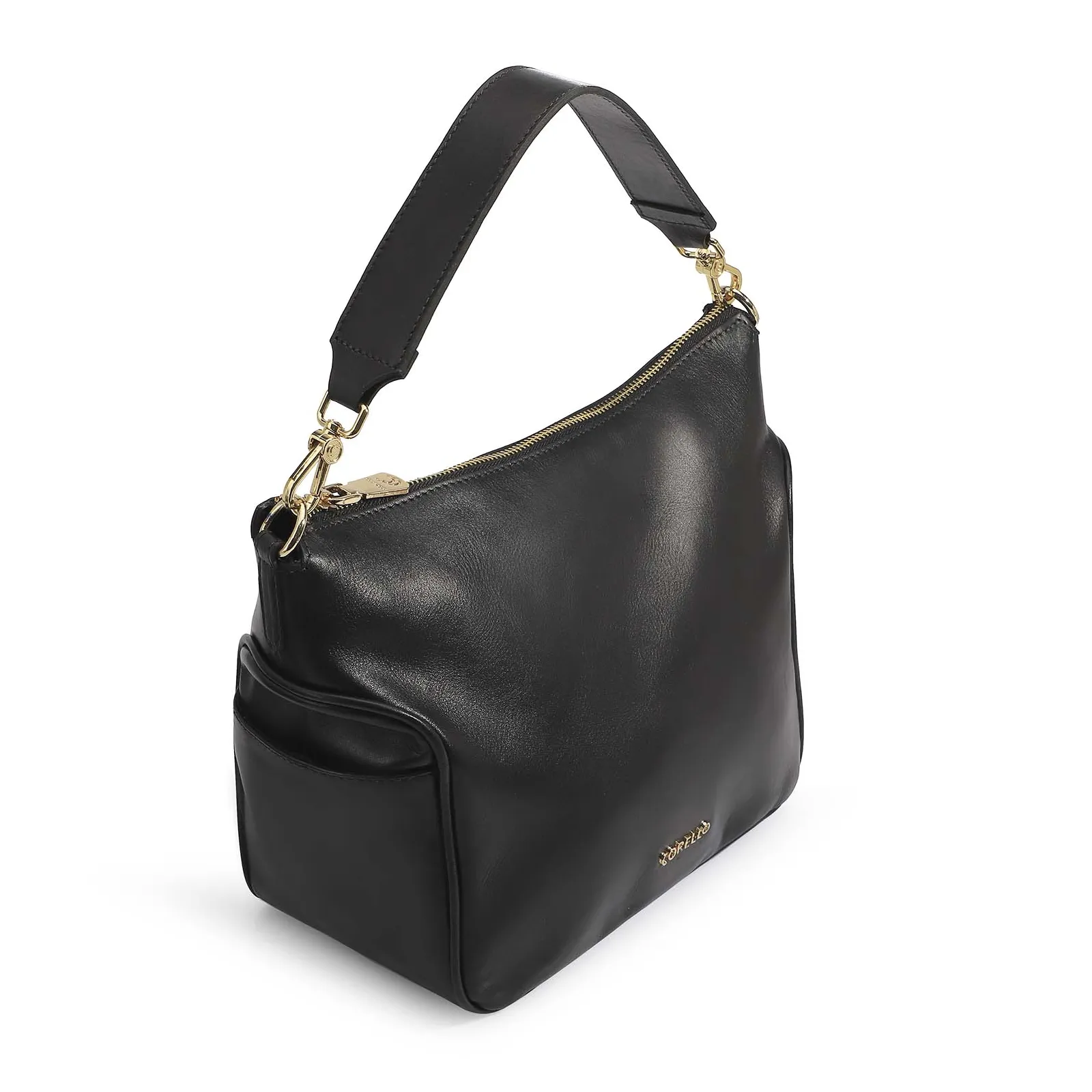Bolsa Hobo Couro Preto