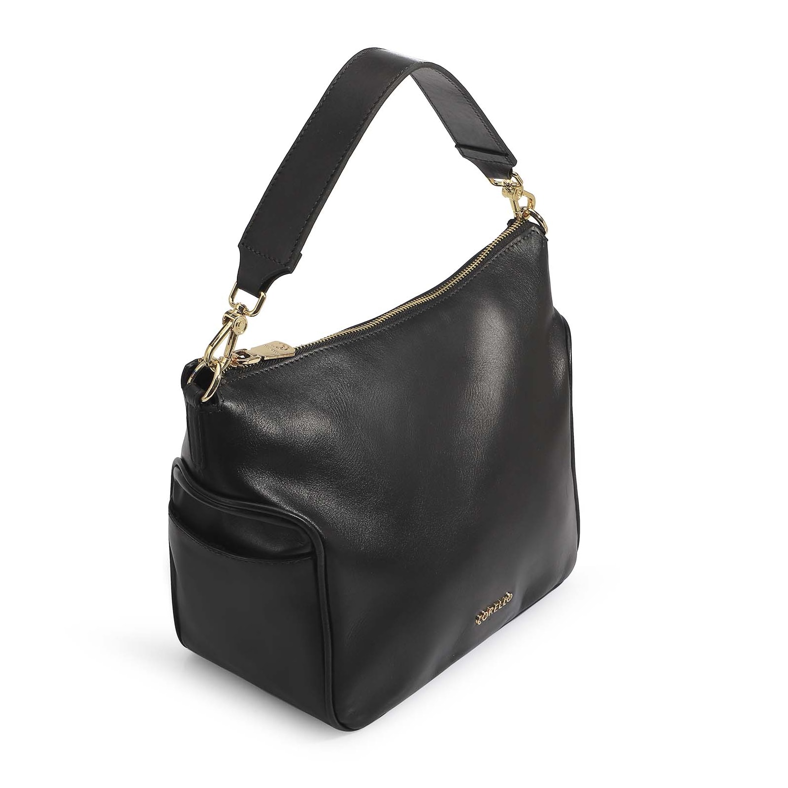 Bolsa Hobo Couro Preto