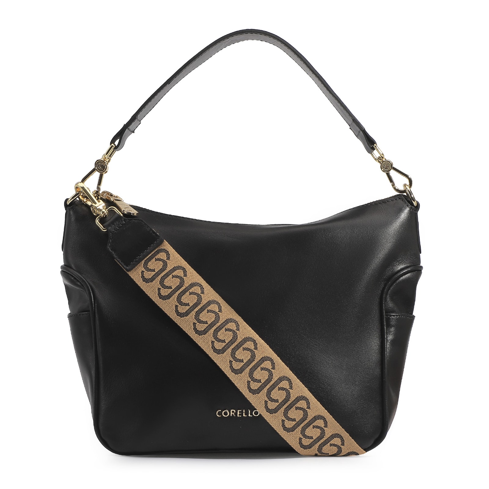 Bolsa Hobo Couro Preto
