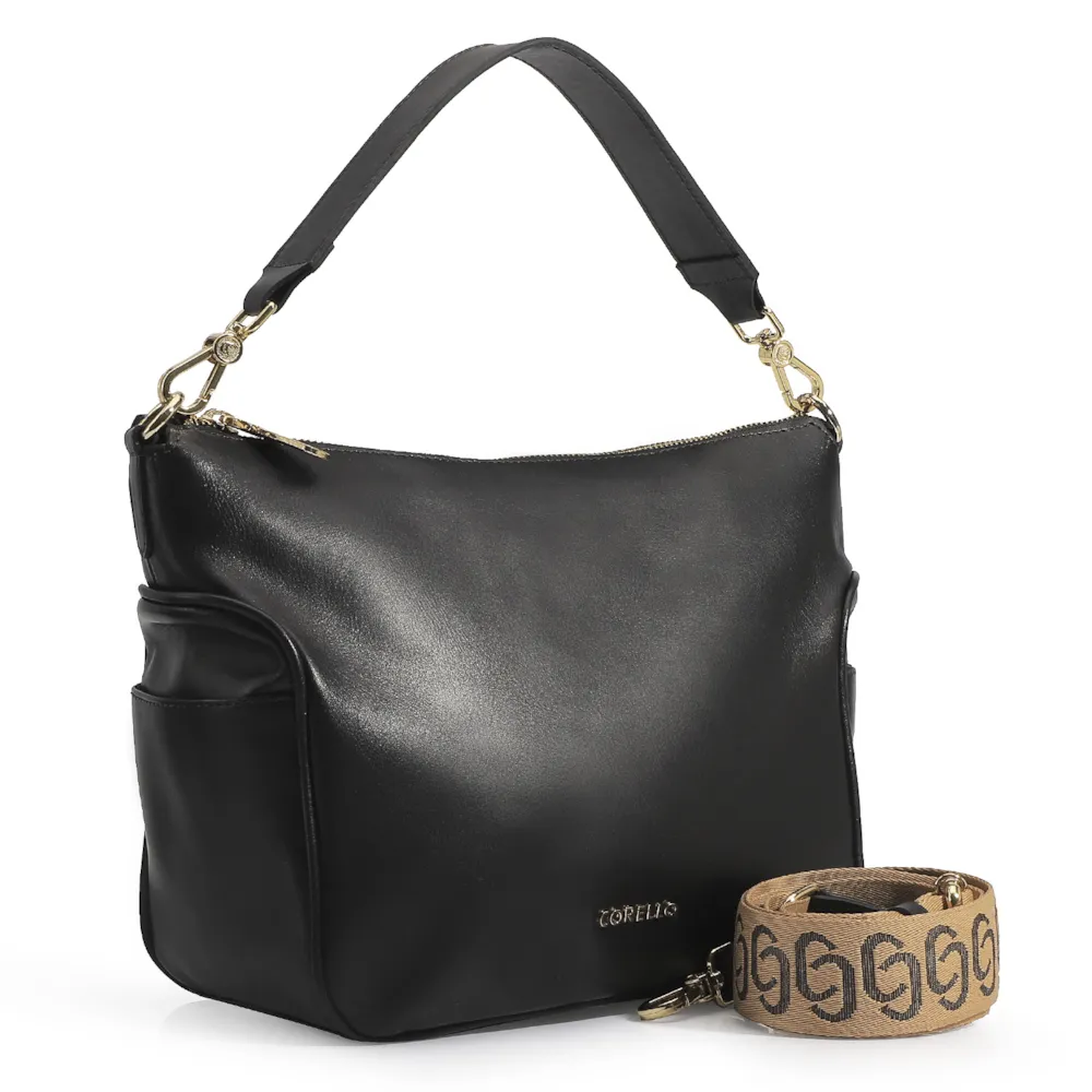 Bolsa Hobo Couro Preto - imagem 2
