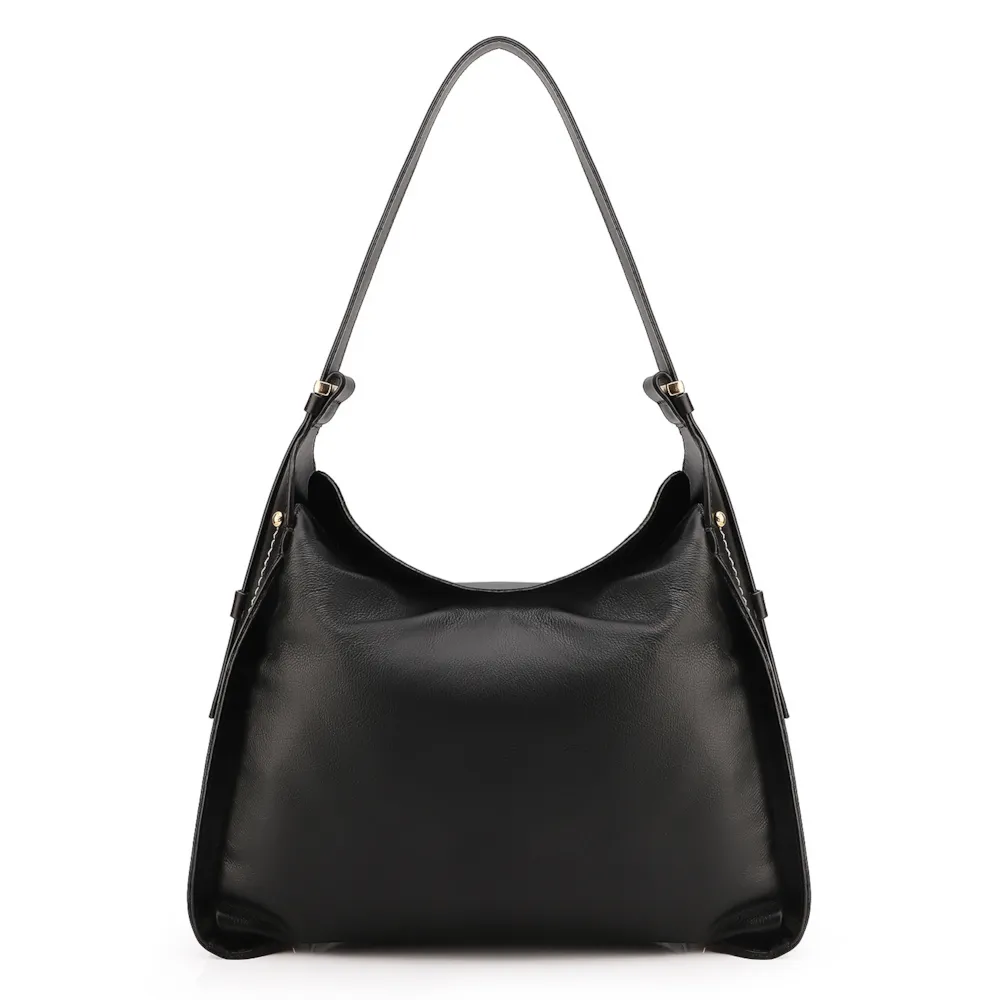 Bolsa Hobo Couro Preto