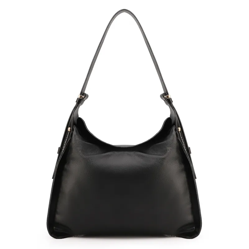 Bolsa Hobo Couro Preto
