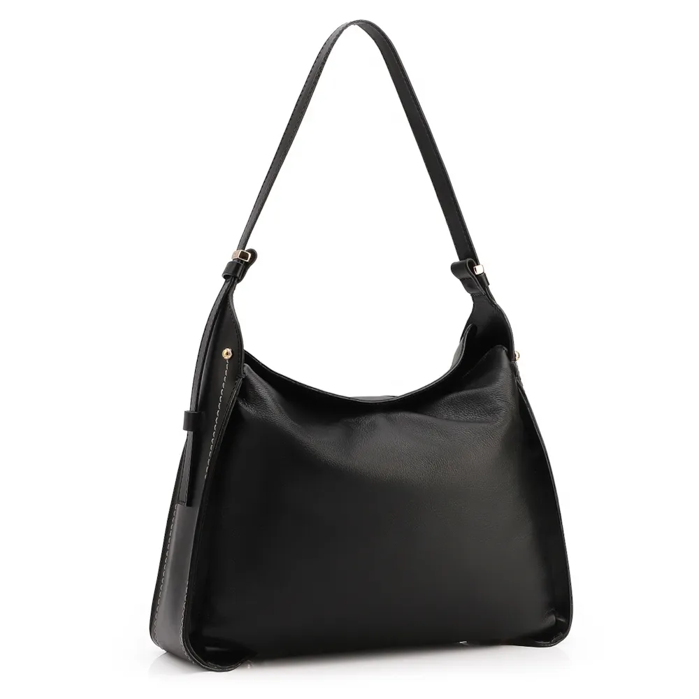 Bolsa Hobo Couro Preto - imagem 2