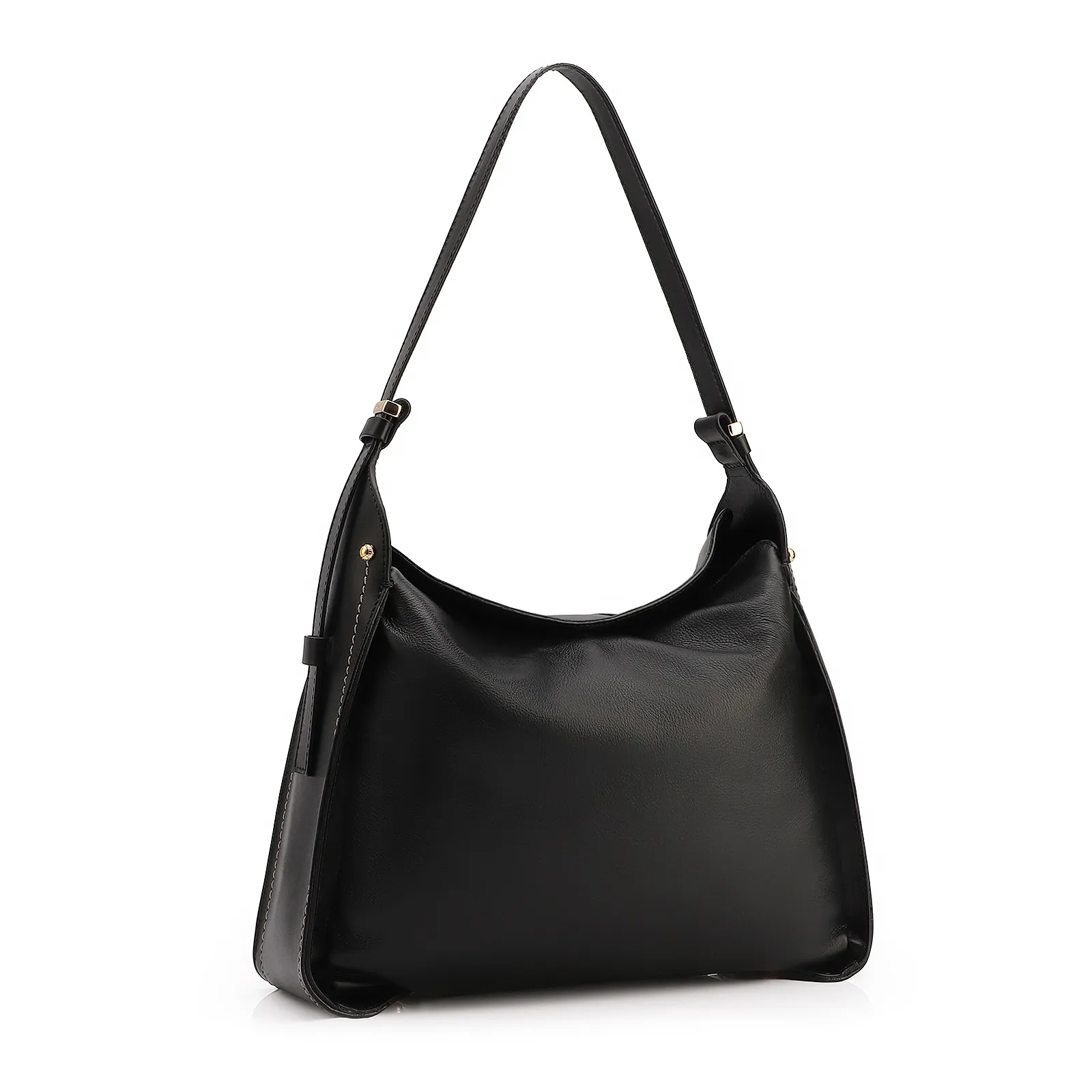 Bolsa Hobo Couro Preto