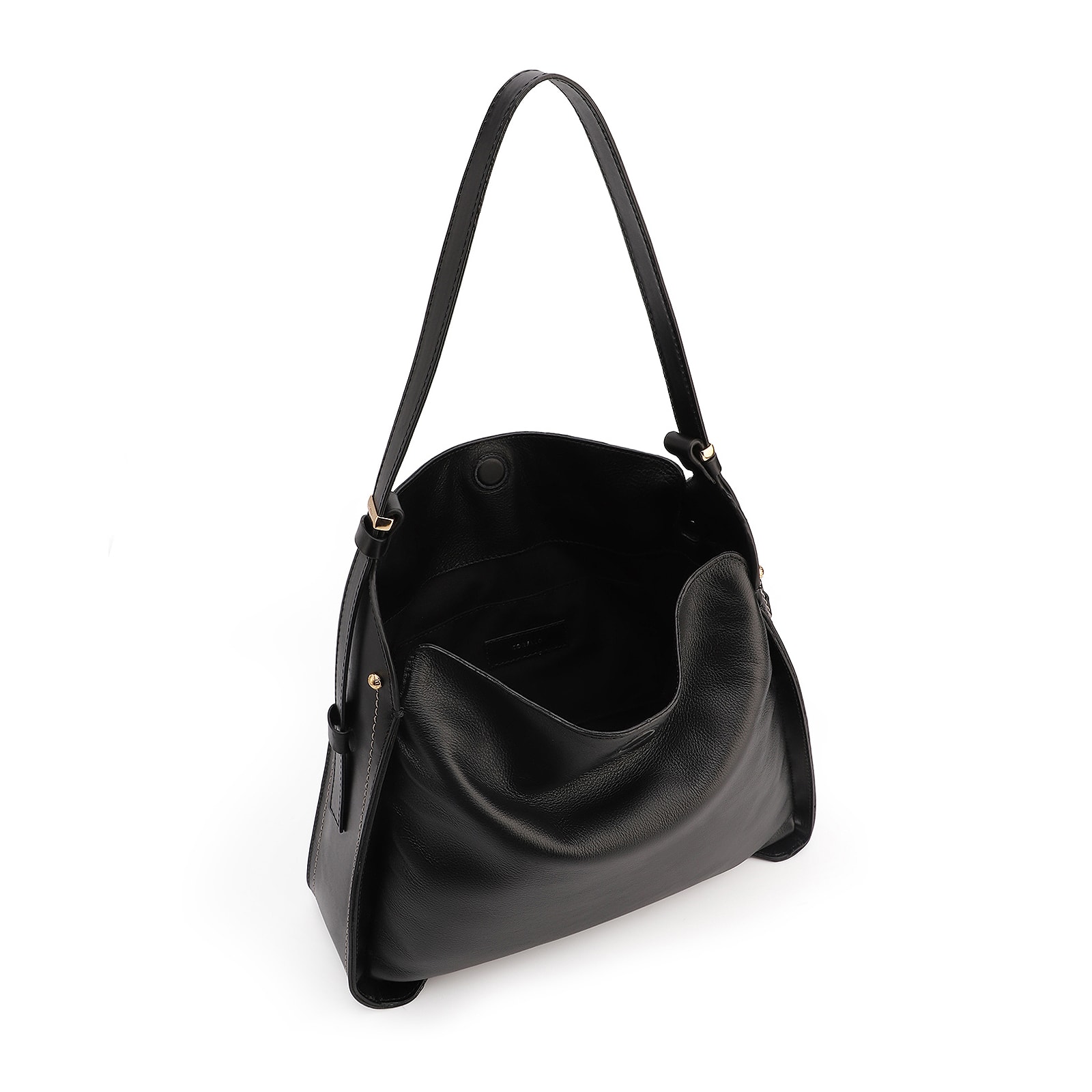 Bolsa Hobo Couro Preto