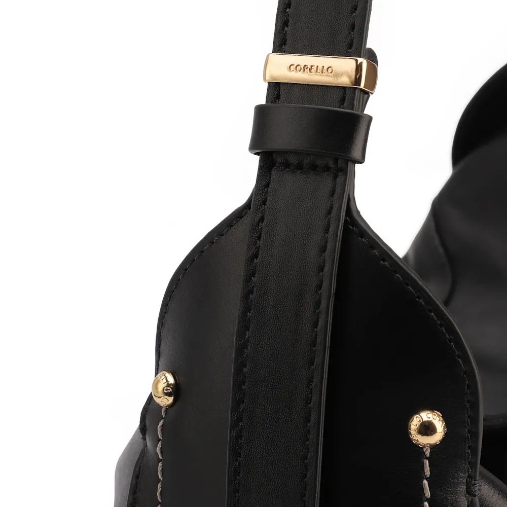 Bolsa Hobo Couro Preto - imagem 5