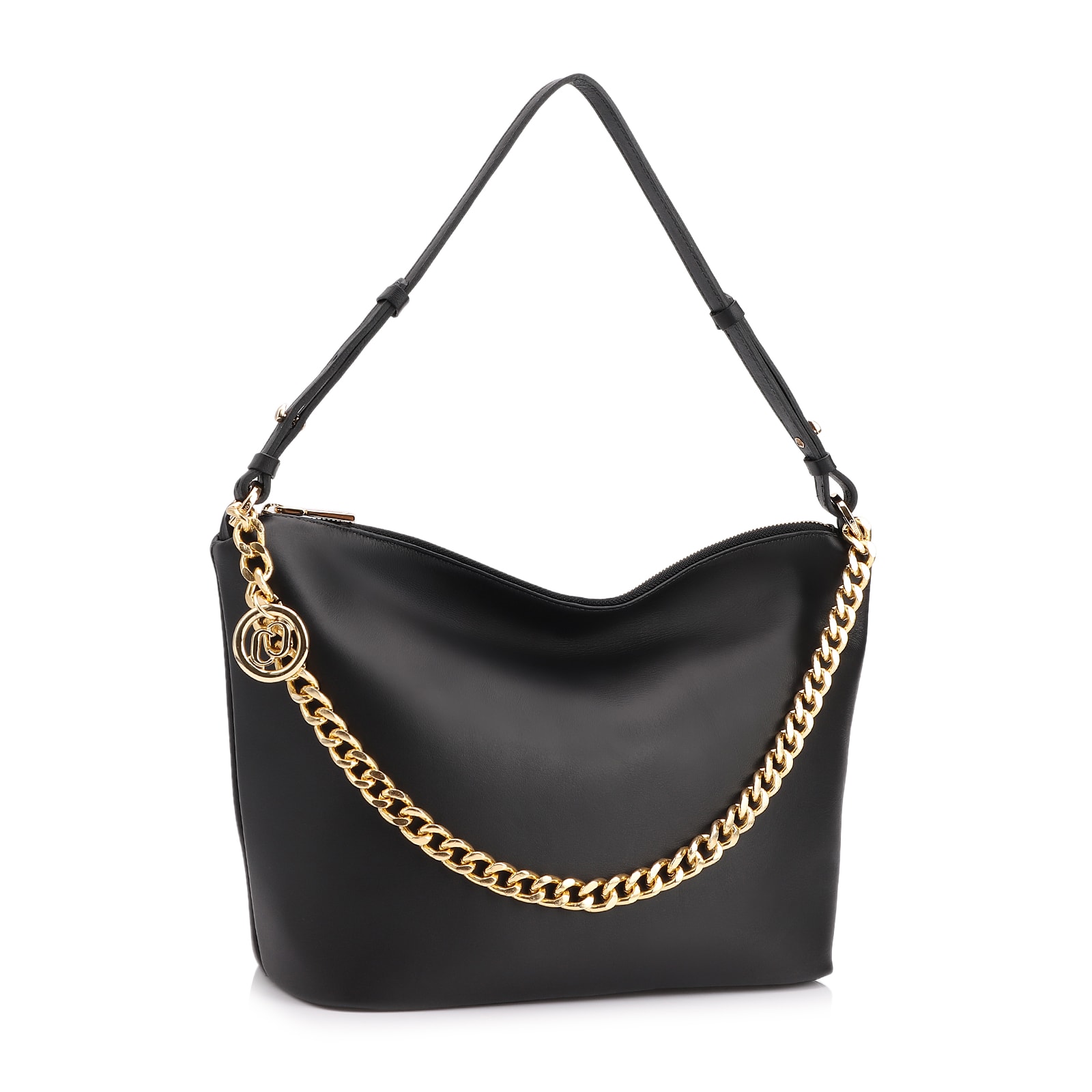 Bolsa Hobo Couro Preto