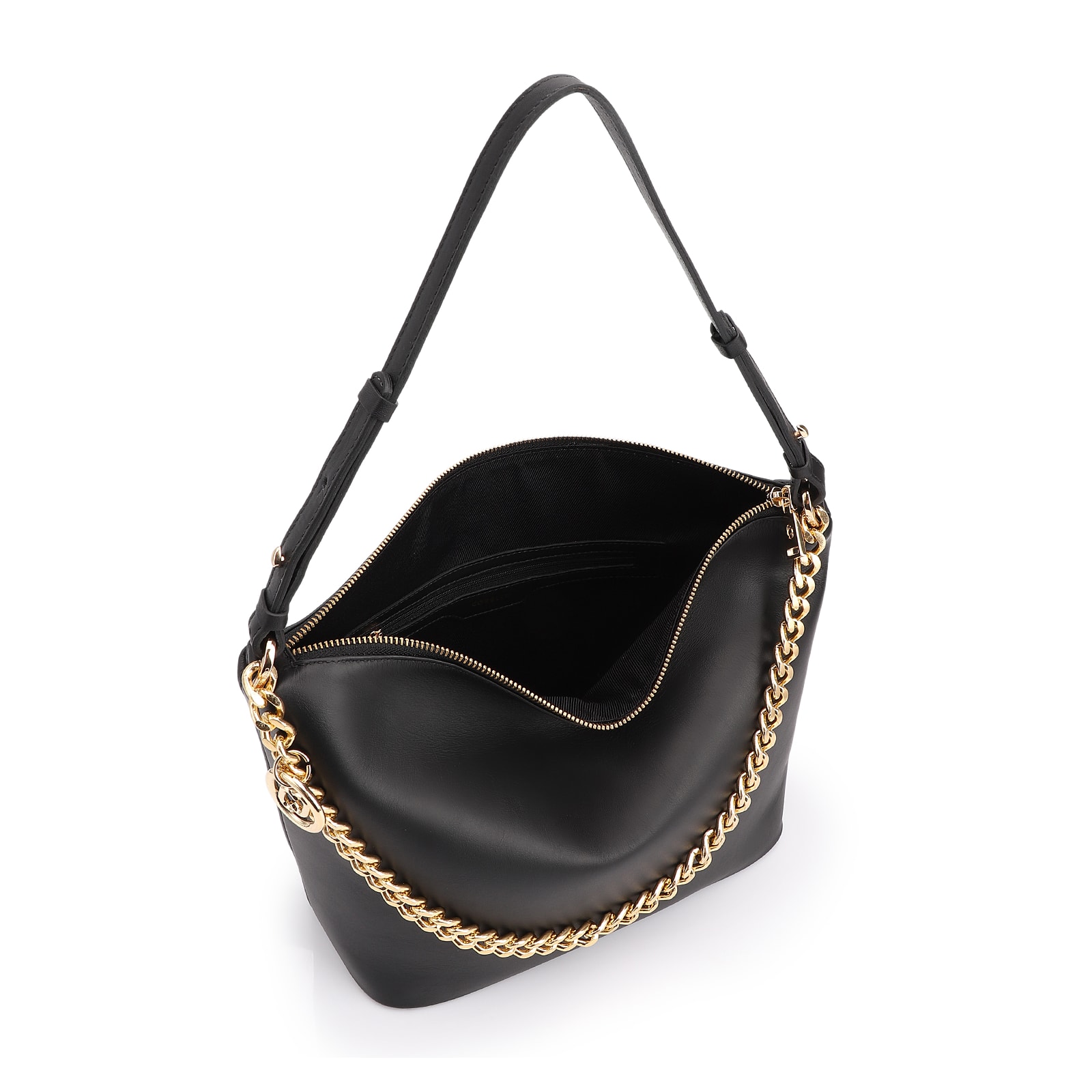 Bolsa Hobo Couro Preto