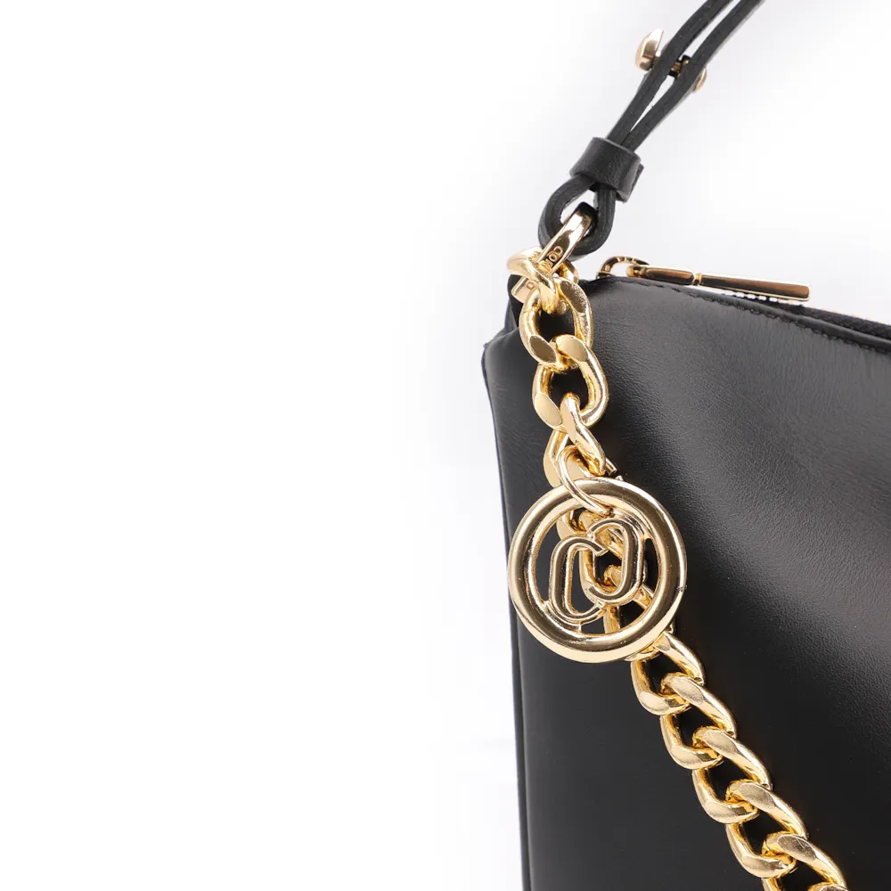 Bolsa Hobo Couro Preto - imagem 7