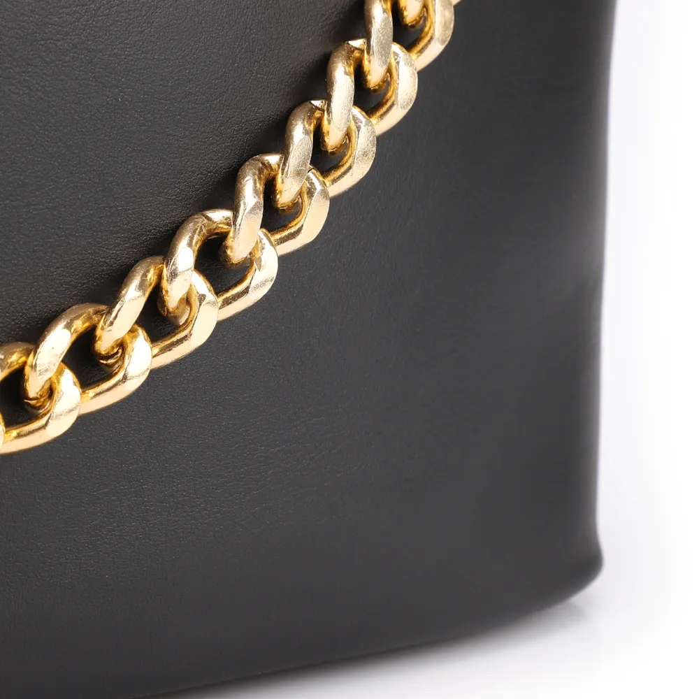 Bolsa Hobo Couro Preto - imagem 8