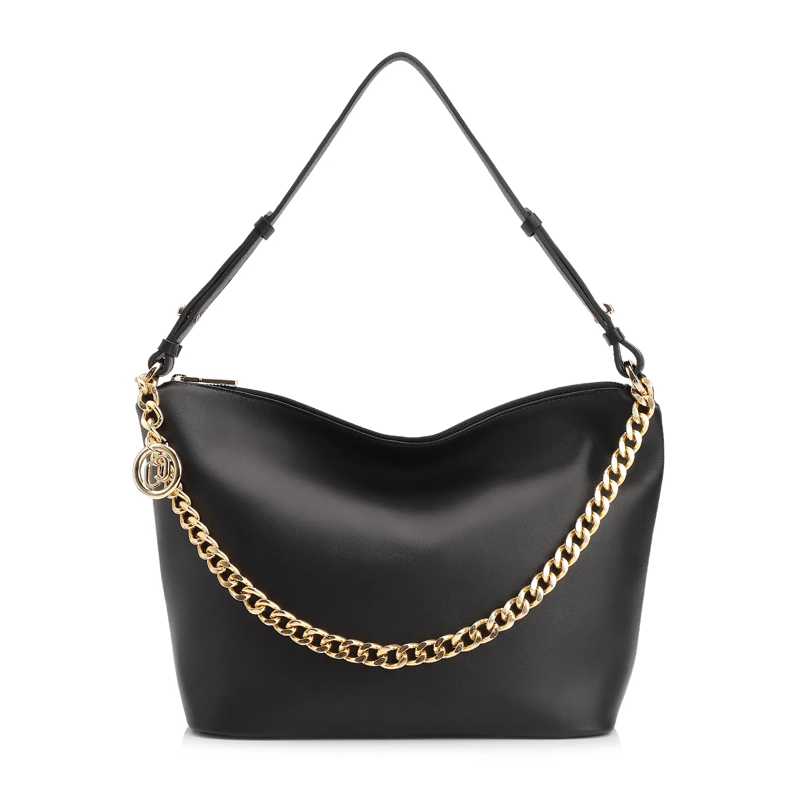 Bolsa Hobo Couro Preto