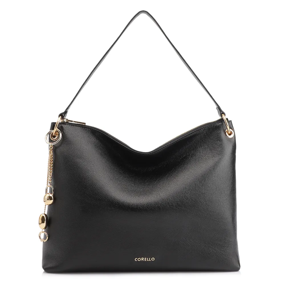 Bolsa Hobo Couro Preto