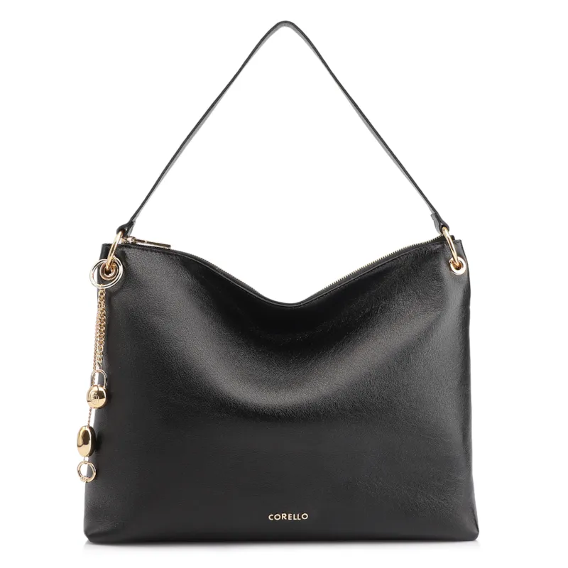Bolsa Hobo Couro Preto