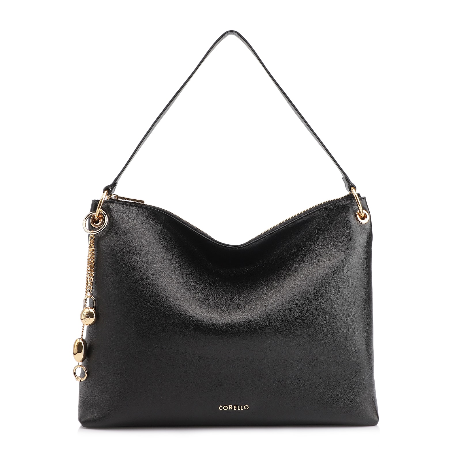 Bolsa Hobo Couro Preto
