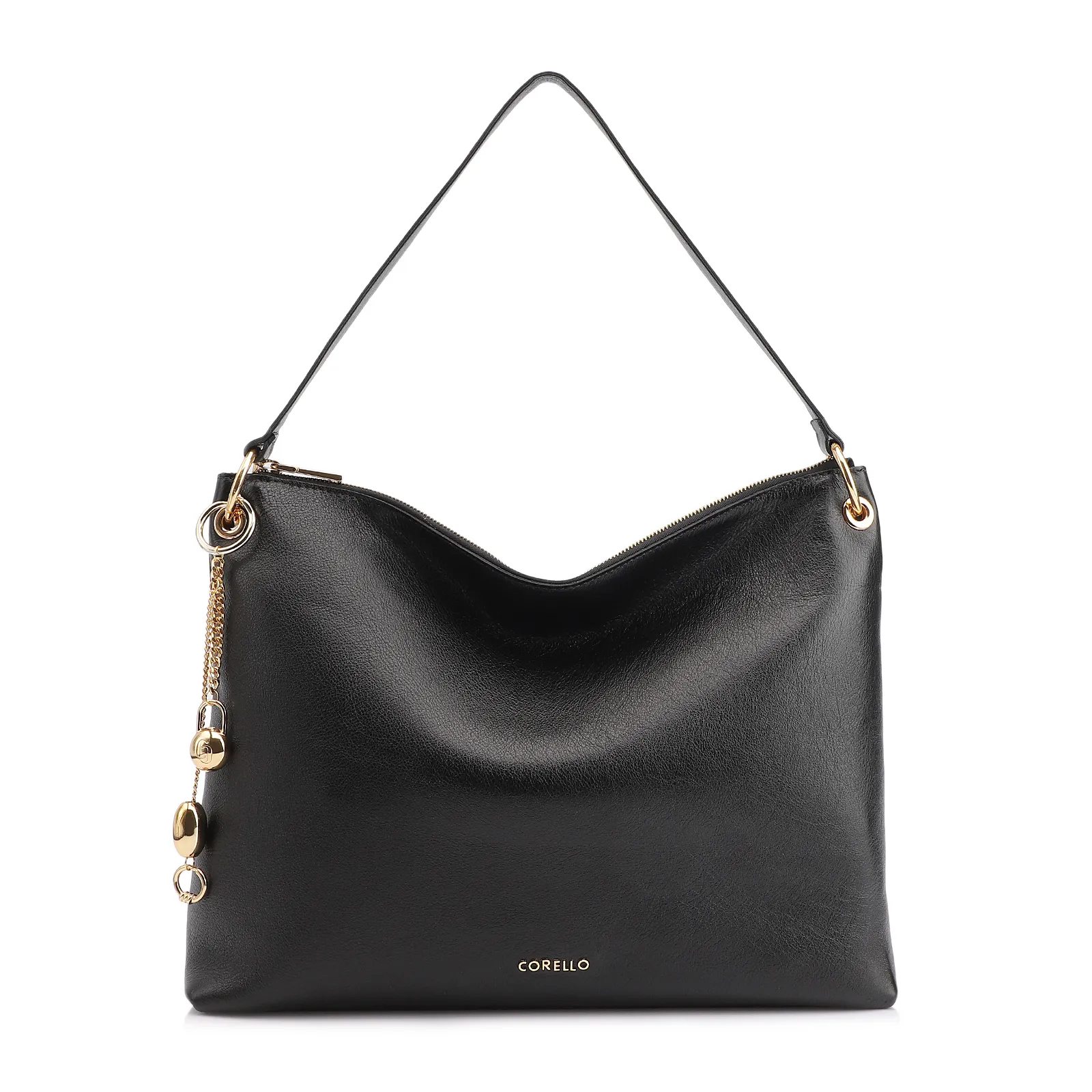 Bolsa Hobo Couro Preto