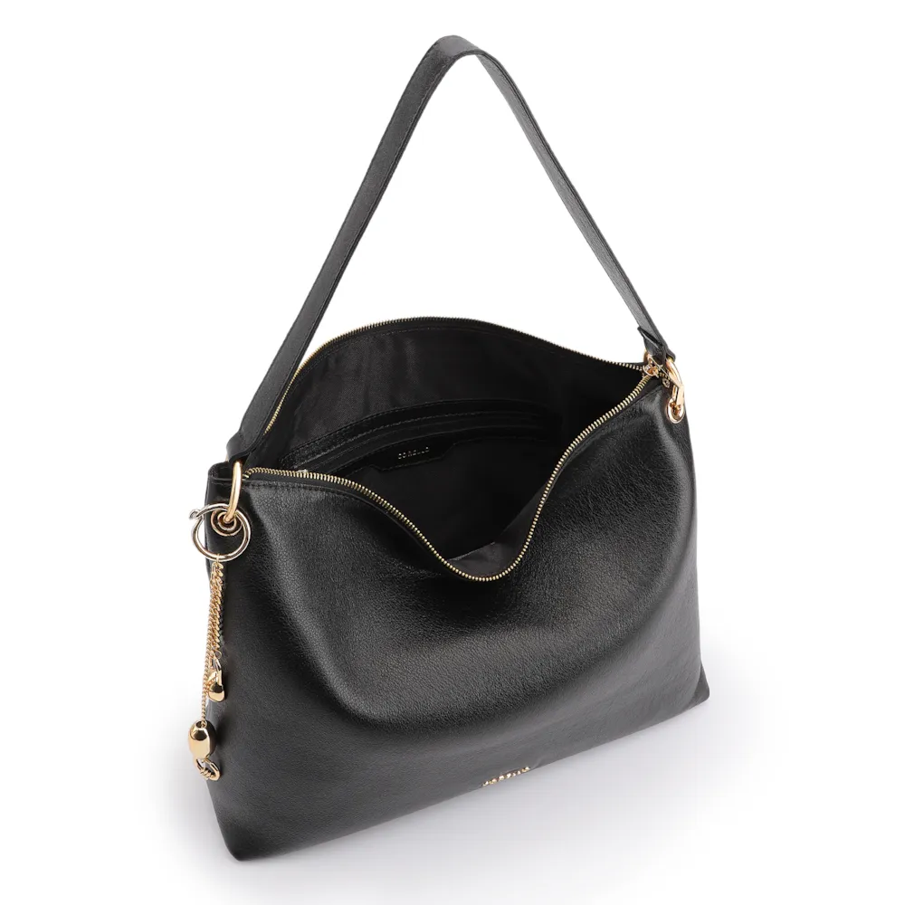 Bolsa Hobo Couro Preto - imagem 5