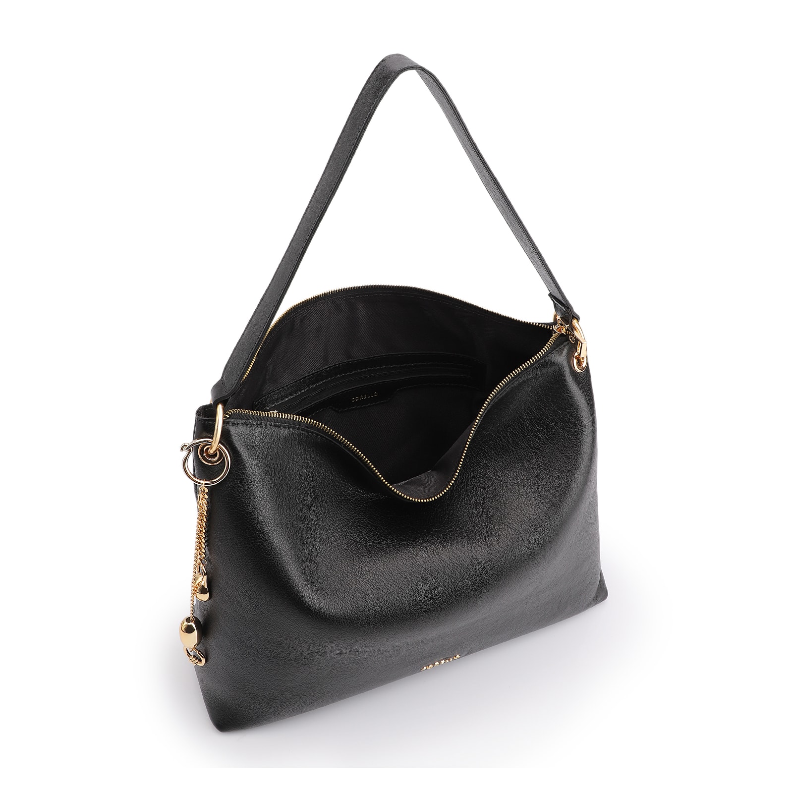 Bolsa Hobo Couro Preto