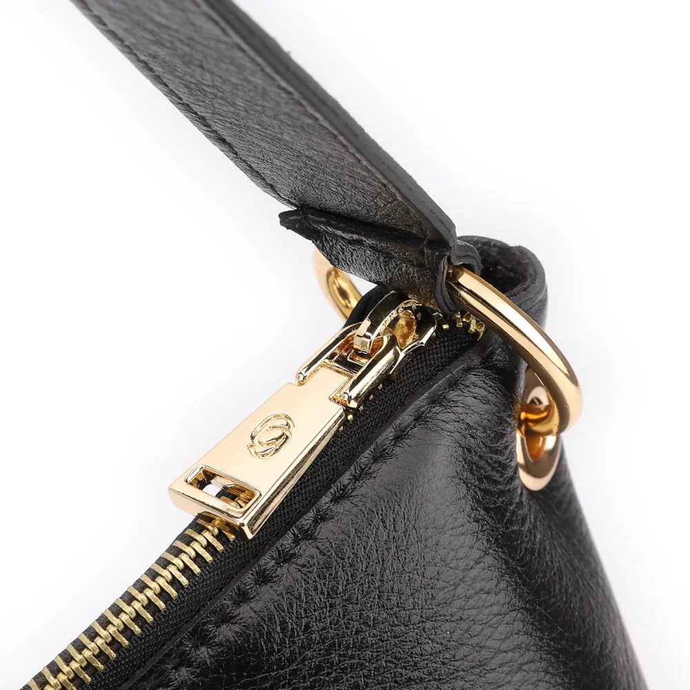 Bolsa Hobo Couro Preto - imagem 6