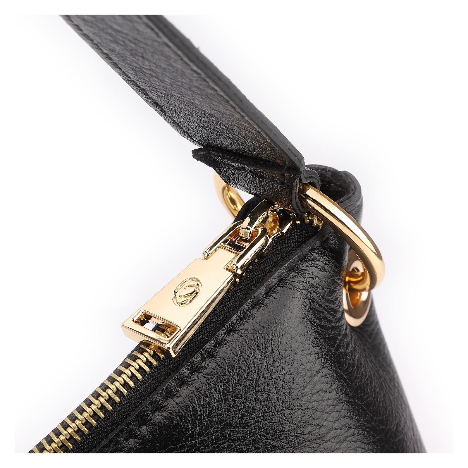 Bolsa Hobo Couro Preto