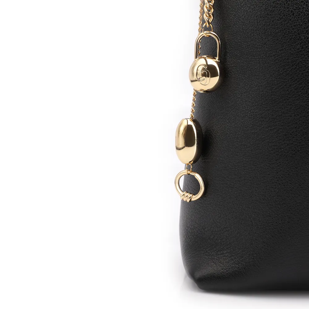 Bolsa Hobo Couro Preto - imagem 7