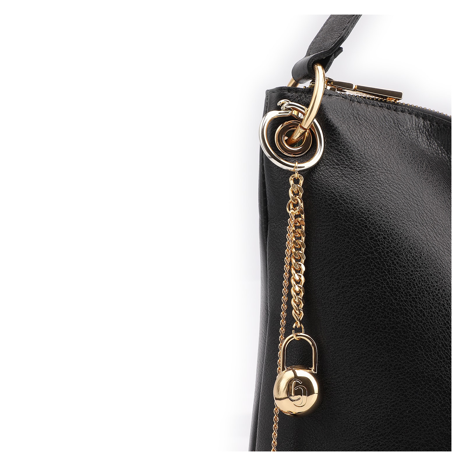 Bolsa Hobo Couro Preto