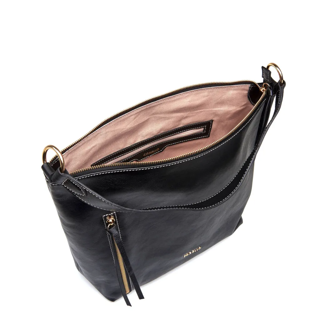 Bolsa Hobo Couro Preto - imagem 4