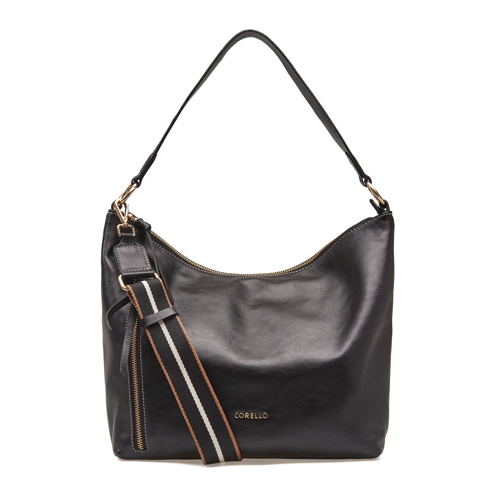 Bolsa Hobo Couro Preto