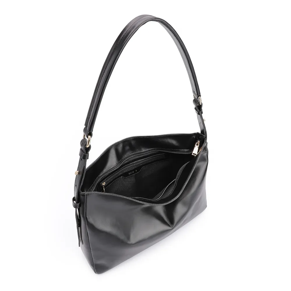 Bolsa Hobo Couro Preto - imagem 4