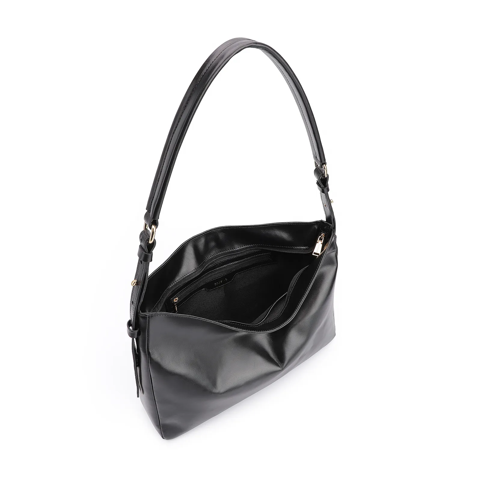 Bolsa Hobo Couro Preto