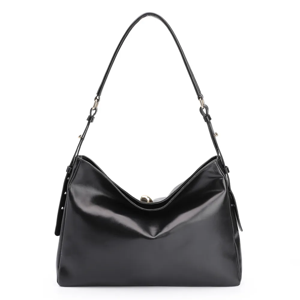 Bolsa Hobo Couro Preto