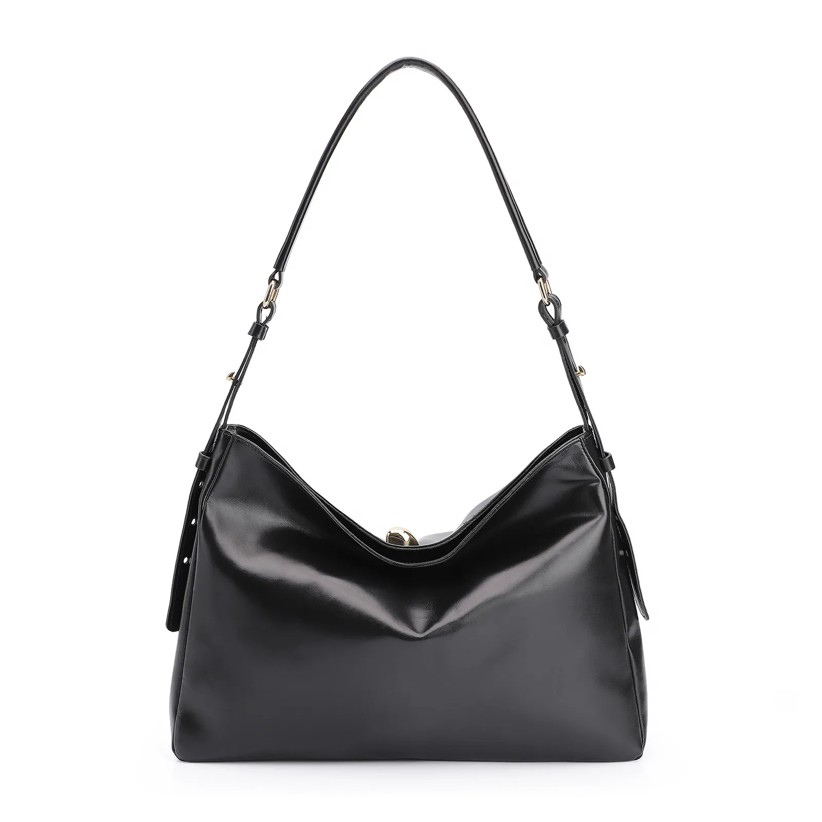 Bolsa Hobo Couro Preto