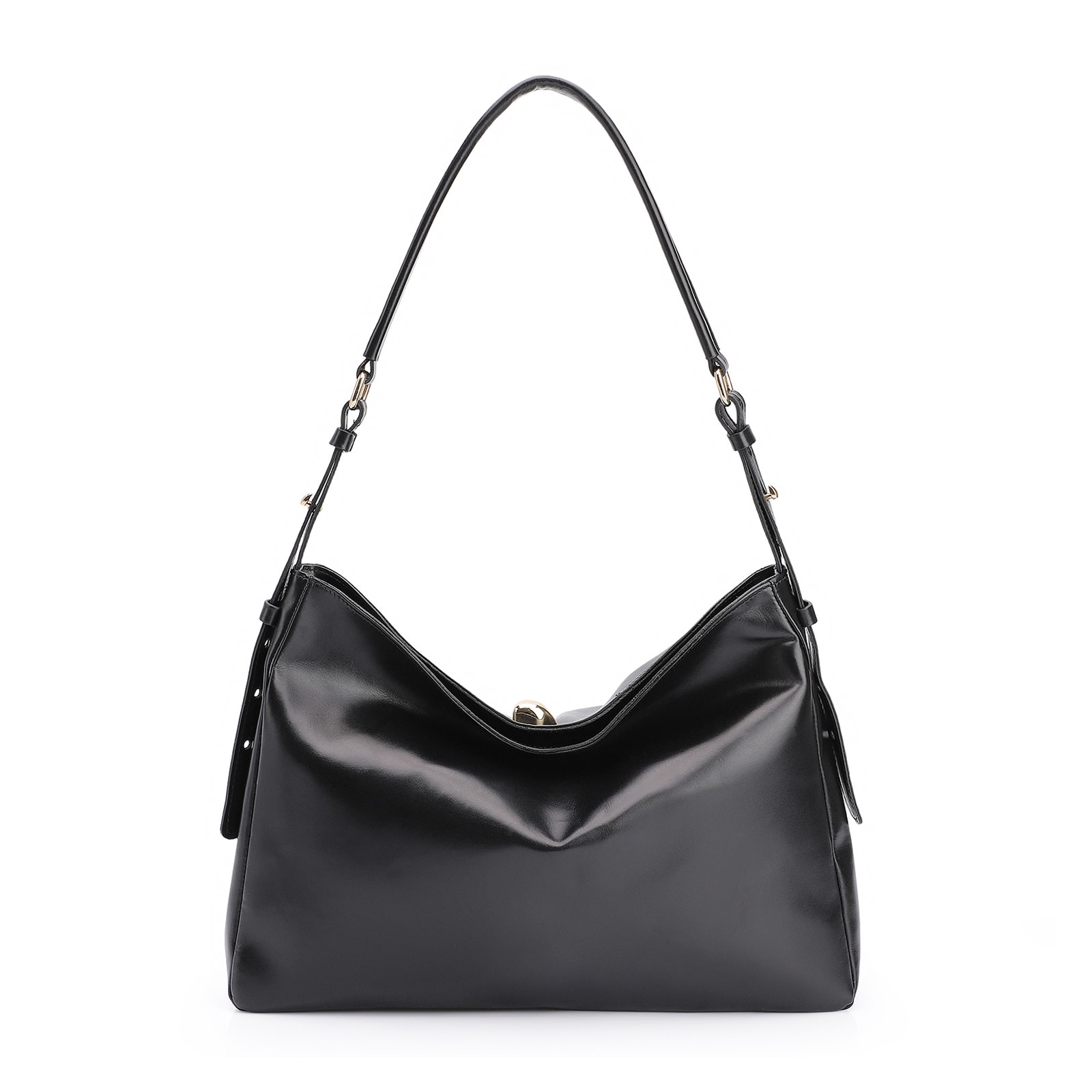 Bolsa Hobo Couro Preto